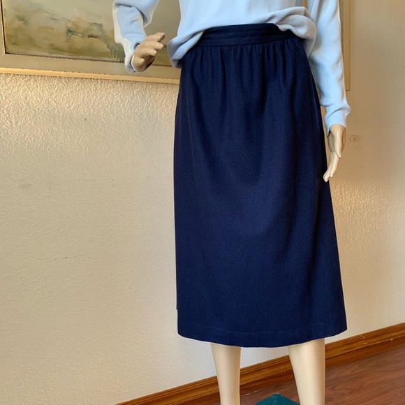 Haberdashery Collection navy wool skirt - Picture 1 of 14